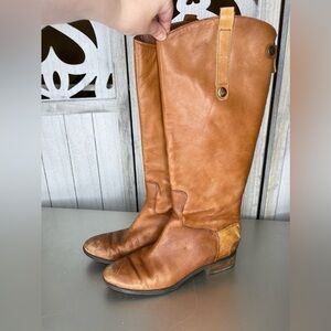 Sam Edelman Tall Penny Equestrian Riding Boots Size 9M Whiskey Tan Leather